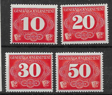 Generalgouvernement German Occ Poland Mnh ** 1940 8 Euros Complete Postage Due Set - Bezetting 1938-45