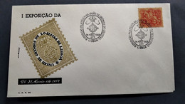 PORTUGAL COVER - 1ª EXP. FILATELICA DA UNIÃO DE GREMIOS DE LOGISTAS DE LISBOA 1958 (PLB#03-79) - Flammes & Oblitérations