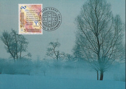 1993 Liechtenstein MC 120 Mi:LI 1073°, Yt:LI 1014°, Zum:LI 1015°, Weihnachten, R.M. Rilke Gedicht, Winterlandschaft - Covers & Documents