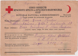 RUSSIA (USSR) > 1949 POSTAL HISTORY > POW RED CROSS CARD FROM POW CAMP 7414/4 TO SCHOHAUSEN, GERMANY - Covers & Documents