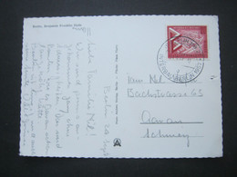 1957 , 20 Pfg. Interbau Auf Auslandskarte  In Die Schweiz , Rechts Ger. Risschen - Briefe U. Dokumente