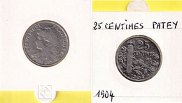 25 CENTIMES PATEY - 1904 - Nickel - 25 Centimes