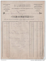 00317a Charleroi 1881 Facture P. Navez "A L'Anversois Salaisons Vins Liqueurs Denrées Coloniales - Other & Unclassified