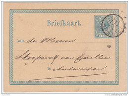 00393 Pays-Bas-Nederland 1877 BK Rotterdam Entrée "Pays-Bas Par Anvers" V.Antwerpen - Doorgangstempels