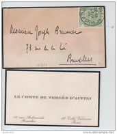 00396a Bruxelles - Brussel 1910 Perforé S.F. Format Carte De Visite (Deuil) V.E/V - 1863-09