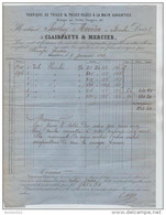 00443a Bruxelles - Brussel 1866 Facture De Clairfatts & Mercier Fabrique De Toiles Pour Négociant à Binche - Other & Unclassified