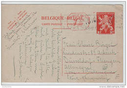 00615a Charleroi 1947 CP 1 Fr + 75 C Méc. - 10% Noir V. Dusseldorf (D) Zone Britanique - 1946 -10%