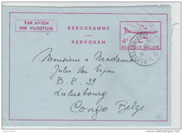 00775a Bruxelles-Brussel (T4T) 1959 Aerogramme 4F V. Luluabourg Belgisch Congo Belge - Aerograms