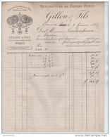 00862a Bruxelles 1882 Facture De Gillou & Fils Manufacture De Papiers Peints - Imprimerie & Papeterie
