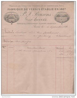 00868a Anvers 1880 Facture De P.F. Reusens Rue De Flandre Fabrique De Vernis - Other & Unclassified