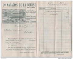 00927a Bruxelles-Brussel 1909 Facture Gds Magasins De La Bourse - Other & Unclassified