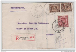 01076a Antwerpen-Anvers 1933 Recom. TP317-341 (paire-paar) AlbertI Kepi V. E/V - 1931-1934 Mütze (Képi)