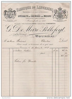 01473a Facture De G. De Meire Pollefeyt Fabrique De Lingerie Tournai 1909 - Textile & Clothing