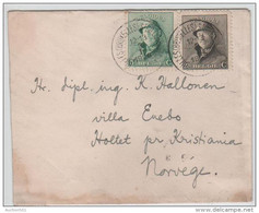 01505a Bruxelles-Brussel St.Gilles 1920 TP167+170 V. Kristiana Norvège C.arrivée - 1919-1920 Behelmter König