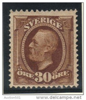 07981 Suède Sweden Oscar II 30 Ore Brown Neuf Sans Charnière ** Postfrisch Y&T 47 - Neufs