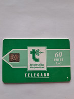 MALTE TELEMALTA VERTE GREEN  60U  SC4 UT N° 44262 GE - Malta