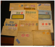 11188 Lot De 11 Lettres/documents Vers L'Angleterre, Années '30-'50, Divers Affranchissements - Verzamelingen