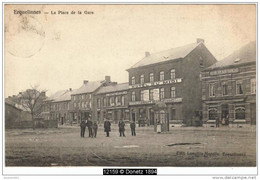 12159g Place De La GARE - HOTEL Du Midi - "H. Clerfayt" - "Au Drapeau Français" - Erquelinnes - 1905 - Erquelinnes