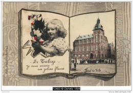 12403g HOTEL De Ville - "De Tubize  Je Vous Envoie Ces Jolies Fleurs" - 1908 - Petite Fille - Tubeke