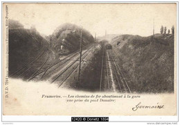 12420g AIGUILLAGE - LOCOMOTIVE à VAPEUR - CHEMINS De FER Aboutissant à La GARE - Frameries - Mons