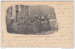 13942g TYPES WALLONS - Femmes Piétinant Du Chauffage - Amay - 1899 - Amay