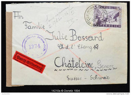 14210 Express NACH SCHWEIZ Aus Sankt Aegyd Am Neuwaldesmarkt (N.ö.) Vers Genève, Censure, Sans Réponse 13/06/1949 - 1945-60 Briefe U. Dokumente