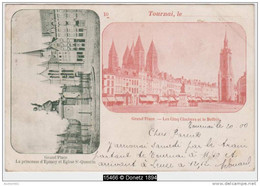 15466g GRAND'PLACE - Clocher Et Beffroi - Princesse D'Epinoy - Eglise St. Quentin - Tournai - 1900 - Tournai