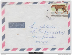 15933 Guépard Cheetah 70f WWF Sur Lettre Vers La Belgique - Oblitérés