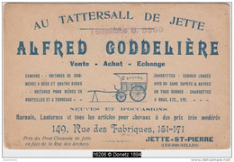 16206g A. GODDELIERE - Au Tattersall - Achat - Vente - Voitures - Charrettes - Jette-St-Pieters - Carte Publicitaire - Jette