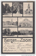 16591g BERGEN Op ZOOM - Gevangenpoort - Grot Volkspark - Stadhuis - Markt - Arthilleriekazerne -1908 - Mosaïque - Bergen Op Zoom