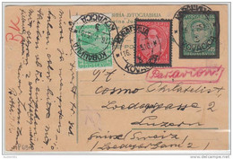 16890 KOVARICA 16.V.35 Airmail Postal Stationery Card To Switzerland - Autres & Non Classés