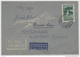 16891 BUDAPEST 948 OKT 1 Airmail Cover To Argentina - Single Franking 3 Forint - Lettres & Documents