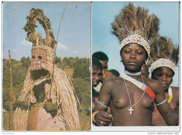 19403g NAIROBI - ETHNOGRAPHIQUE - Masque De Circoncision - Jeune Fille Seins Nus - Série 2 Cartes - Kenya