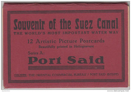 19408g PORT SAID -  Pochette Complète 12 Cartes - Serie A - Statue De Lesseps - Entrée Du Port..... - Port-Saïd