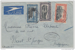 20313 "Consommez Les Cafés Du Congo" S/L. Avion De ELISABETHVILLE 9-7-35, Vers St Joris Weert, Affr 5F - Covers & Documents