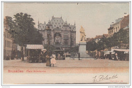 21465g MARCHE - PLACE ANNESSENS - Bruxelles - 1902 - Colorisée - Brussels (City)