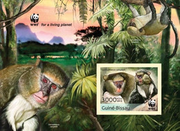 Guinea Bissau 2013, WWF, Monkeys, BF IMPERFORATED - Chimpancés
