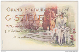 21982g RESTAURANT G. STIELEN - 25 - 27 Rue De L'Eveque- Boulevard Anspach - Bruxelles - Carte Publicitaire (D) - Bruxelles-ville