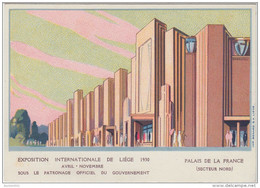 22388g PALAIS De La FRANCE - EXPOSITION INTERNATIONALE De Liége 1930 - Carte Publicitaire - 14.8x10.4c - Lüttich