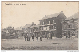 22710g PLACE De La GARE - HOTEL Du MIDI - AU DRAPEAU FRANCAIS - Erquelinnes - 1906 - Erquelinnes