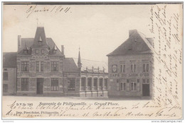 23847g  CAFE Du LION D'OR - GRAND'PLACE - Philippeville - 1904 - Charleroi