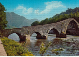 CARTOLINA  BORGO A MOZZANO,LUCCA,TOSCANA,PONTE DEL DIAVOLO,STORIA,MEMORIA,CULTURA,RELIGIONE,VIAGGIATA 1968 - Lucca