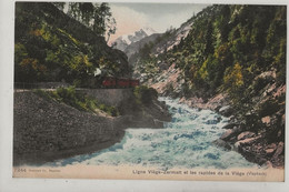 Viège (Suisse, Valais) : Le Train Sur La Ligne De Chemin De Fer Viège-Zermatt Pris Des Rapides En 1910 PF. - Viège