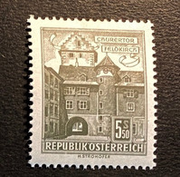 Österreich 1958-60 Freimarke Bauten Churertor In Feldkirch Mi. 1053 Postfrisch/** MNH - 1945-60 Neufs