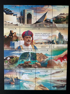 Oman 2022 Oman's 52nd National Day Sheetlet Leopard Birds Boat Ship Sultan Sultan Qaboos Mosque Garden Bridge - Mosques & Synagogues