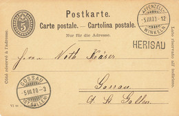 Bahnpost Appenzell-Winkeln, Stabstempel Herisau (BP1116) - Railway