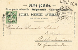 86D/3: Bahnpost Appenzell-Winkeln, Stabstempel Urnäsch (BP1120) - Spoorwegen