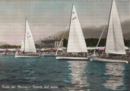 CARTOLINA  FORTE DEI MARMI,LUCCA,TOSCANA,VEDUTA DAL MARE,SOLE,VACANZA,SPIAGGIA,LUNGOMARE,BARCHE A VELA,VIAGGIATA 1953 - Lucca