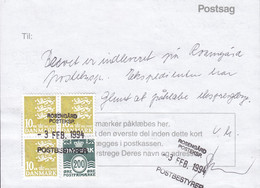 Denmark Regning Manglende Porto Bill TAXE Postage Due Sri Lanka Line Cds. ROSENGÅRD POSTEKSP. 1994 Postsag (2 Scans) - Briefe U. Dokumente