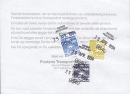 Denmark GiroBank Indbetalingskort Line Cds. FARSØ POSTEKSP. 1994 Postsag (2 Scans) - Cartas & Documentos